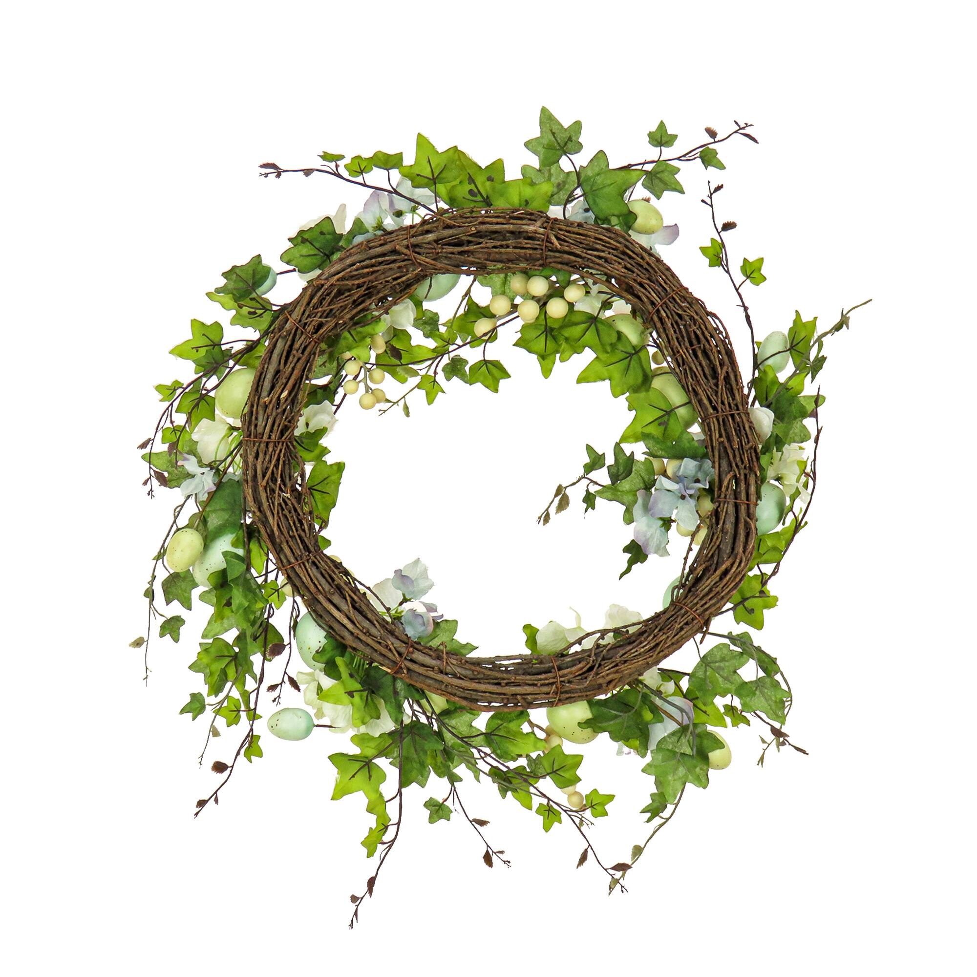 22" Ivy & Eggs Easter Wreath